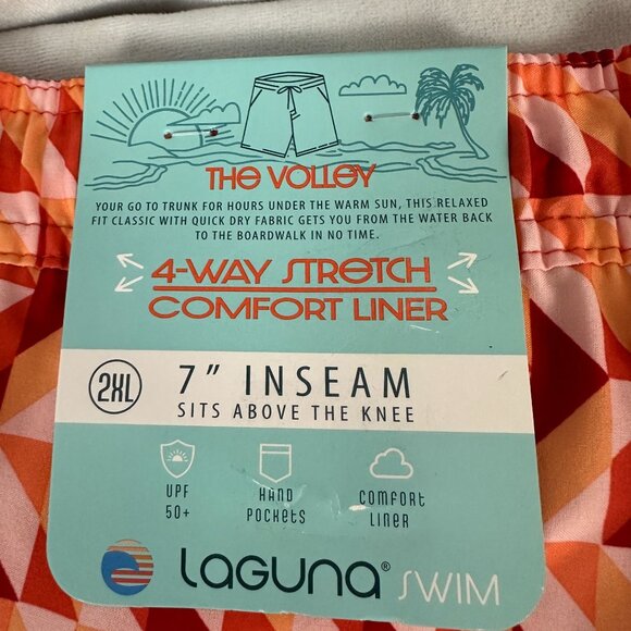 Laguna Swim Mens 2XL Swim Shorts Lava Falls Geometric Quick Dry 4-Way Stretch - Picture 6 of 13